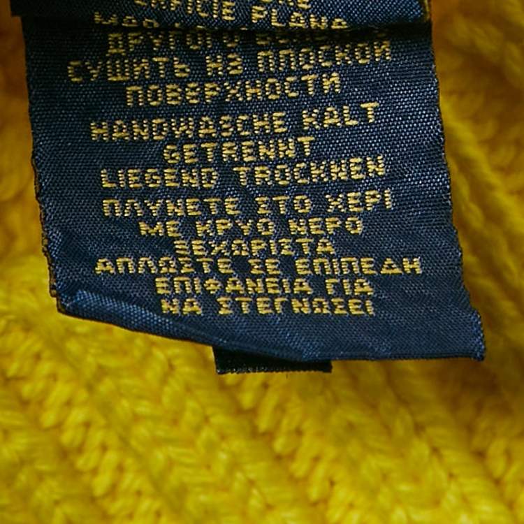 مملوكة مسبقًا Polo Ralph Lauren Yellow Cotton Cable Knit Sweater L