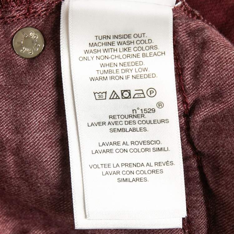 Pre Owned Polo Ralph Lauren Burgundy Denim Tompkins High Rise Jeans S Waist 26"