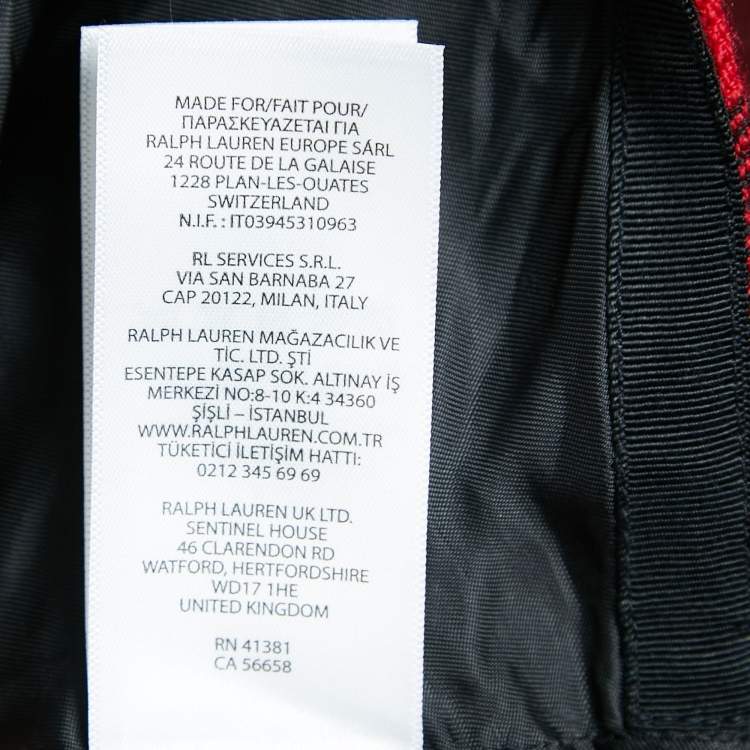 Pre Owned Polo Ralph Lauren Red Plaid Wool Flared Mini Skirt M