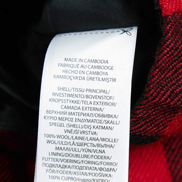 Pre Owned Polo Ralph Lauren Red Plaid Wool Flared Mini Skirt M