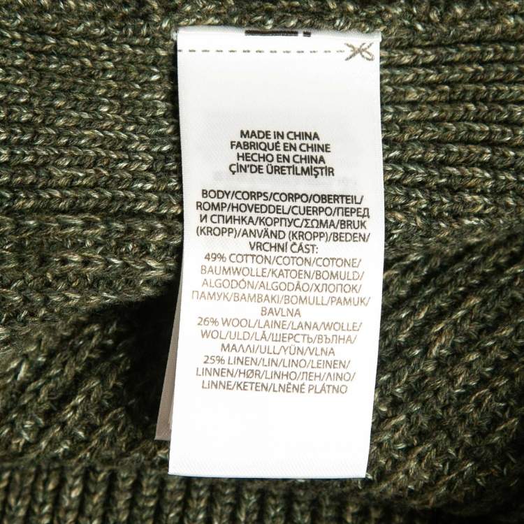 Pre Owned Polo Ralph Lauren Olive Green Rib Knit Sweater Vest XS