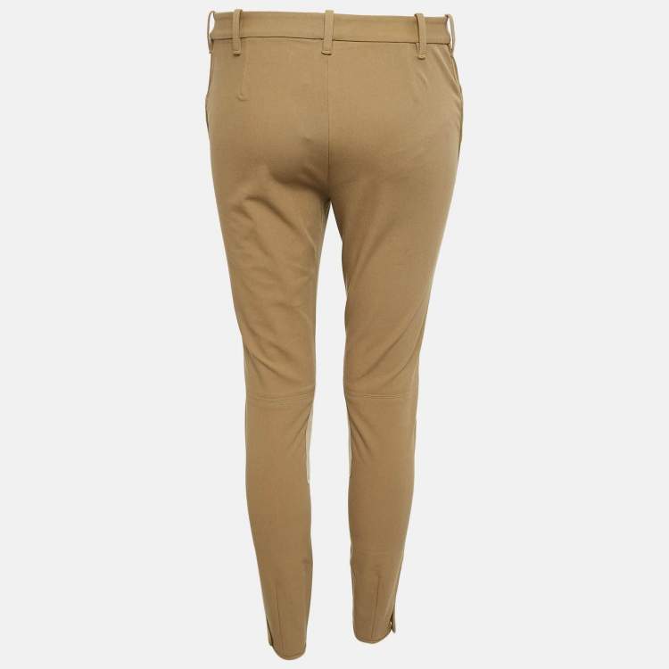 Pre Owned Polo Ralph Lauren Brown Cotton Suede Trim Breeches Pants M