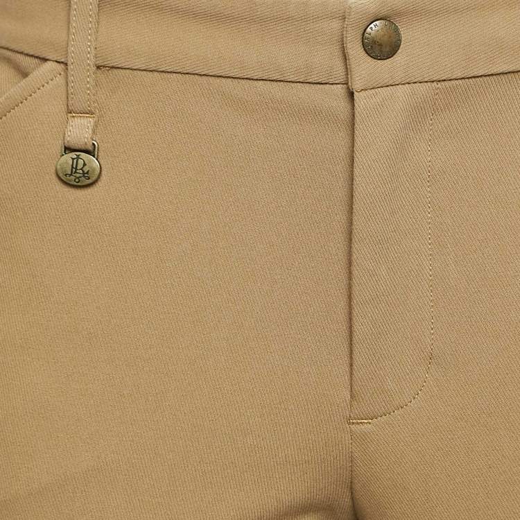Pre Owned Polo Ralph Lauren Brown Cotton Suede Trim Breeches Pants M