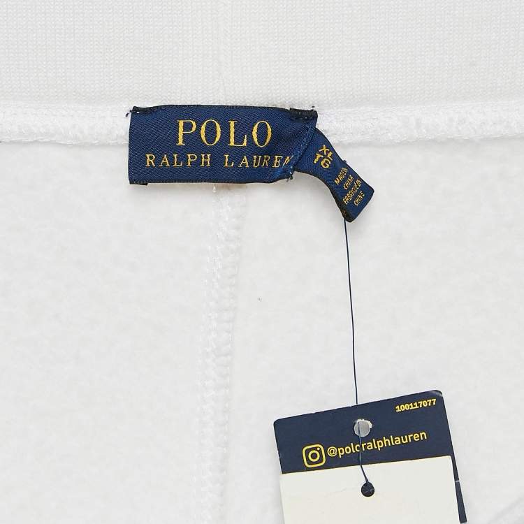 مملوكة مسبقًا Polo Ralph Lauren White Cotton Ankle-Length Trackpants XL