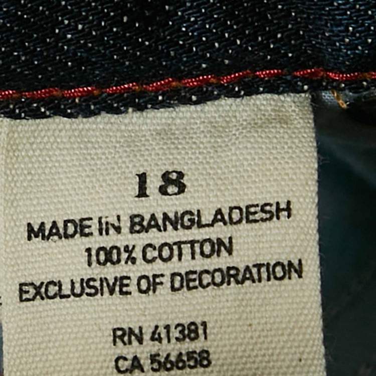 Pre Owned Polo Ralph Lauren Blue Distressed Denim Slim Jeans M Waist 30"