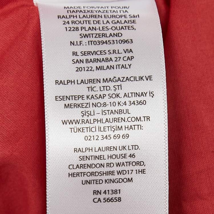Pre Owned Polo Ralph Lauren Red Tie-Dye Print Cotton Maxi Skirt M
