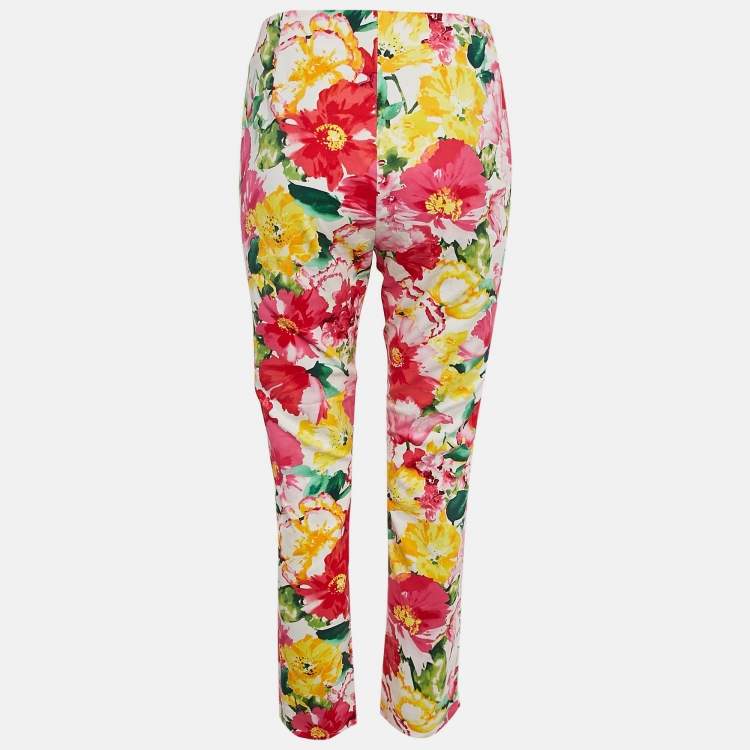 Pre Owned Polo Ralph Lauren Multicolor Printed Cotton Trousers M