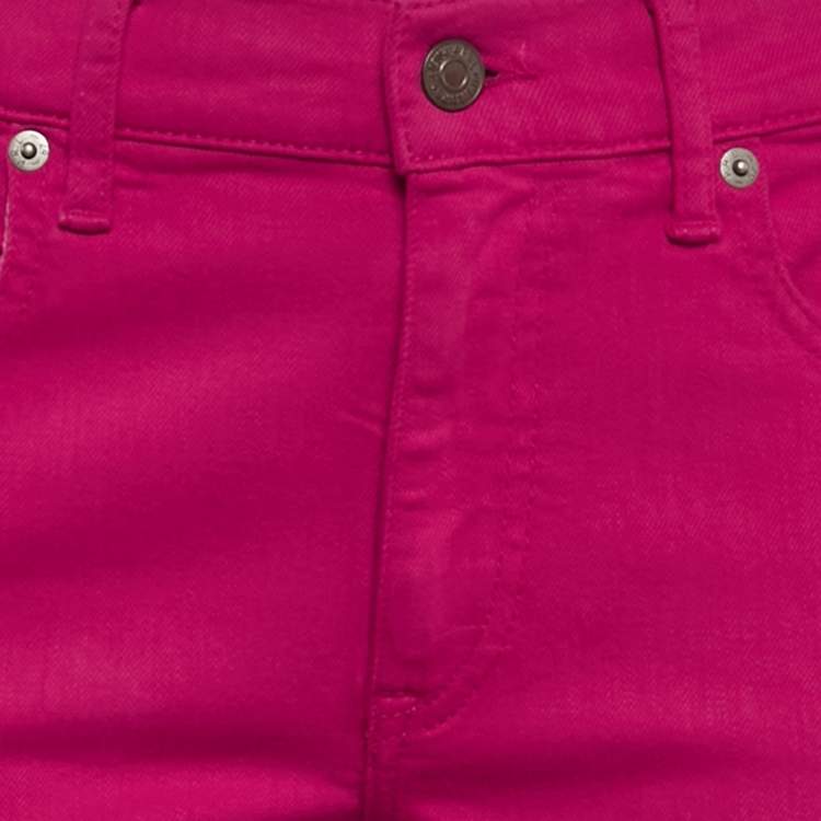Pre Owned Polo Ralph Lauren Pink Denim Skinny Fit Jeans M Waist 29"