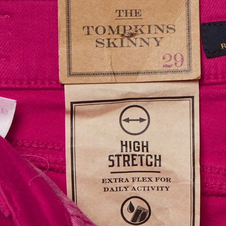 Pre Owned Polo Ralph Lauren Pink Denim Skinny Fit Jeans M Waist 29"