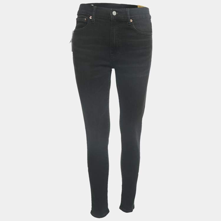 مملوكة مسبقًا Polo Ralph Lauren Black Denim High Rise Skin Fit Jeans M Waist 28"
