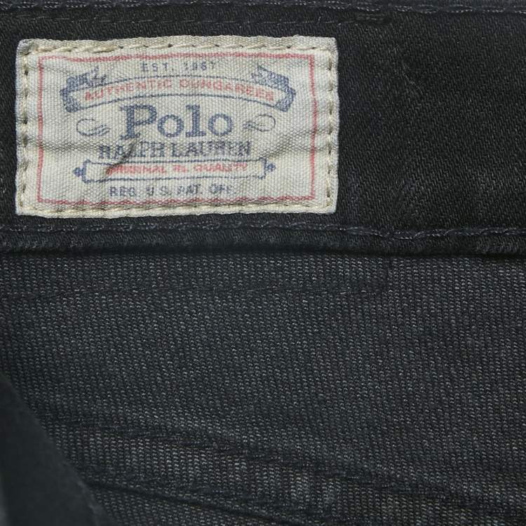 مملوكة مسبقًا Polo Ralph Lauren Black Denim High Rise Skin Fit Jeans M Waist 28"