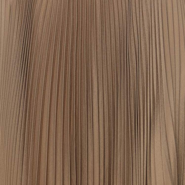 Pre Owned Polo Ralph Lauren Khaki Georgette Midi Skirt S