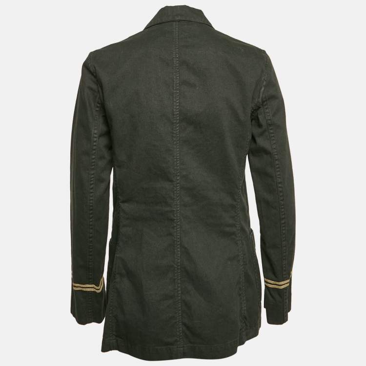 Pre Owned Polo Ralph Lauren Black Denim Peak Lapel Captain Jacket L