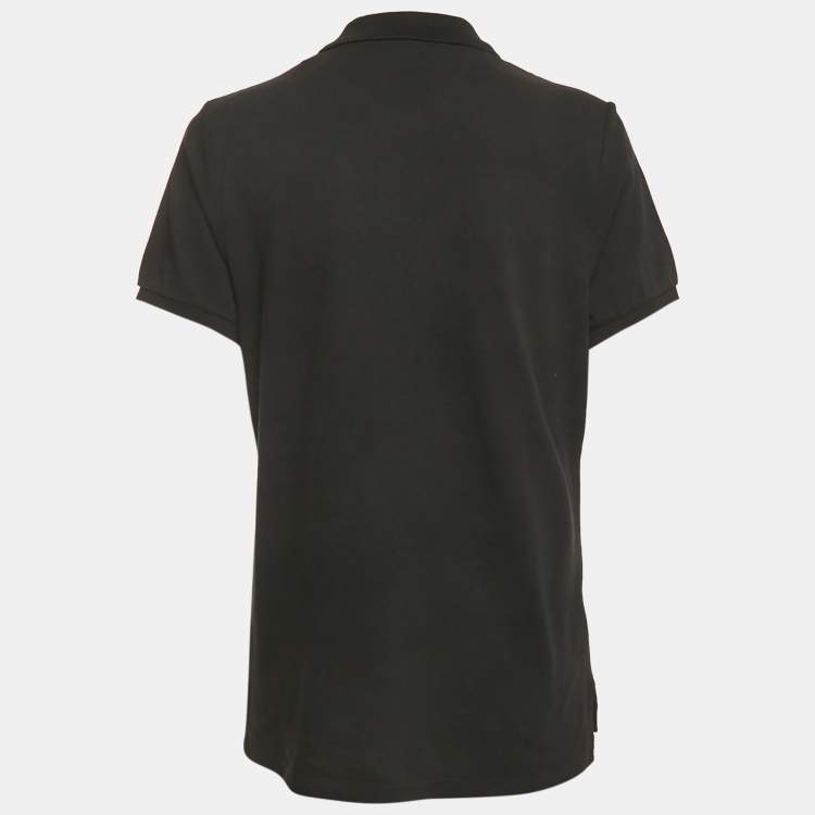 Pre Owned Polo Ralph Lauren Black Cotton Pique Skinny Polo T-Shirt XL