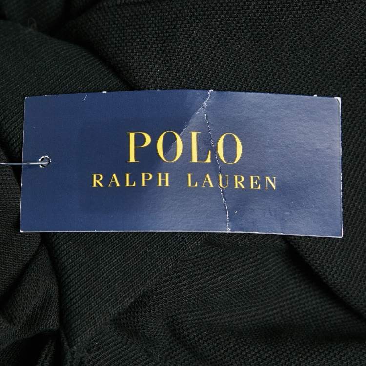 Pre Owned Polo Ralph Lauren Black Cotton Pique Skinny Polo T-Shirt XL