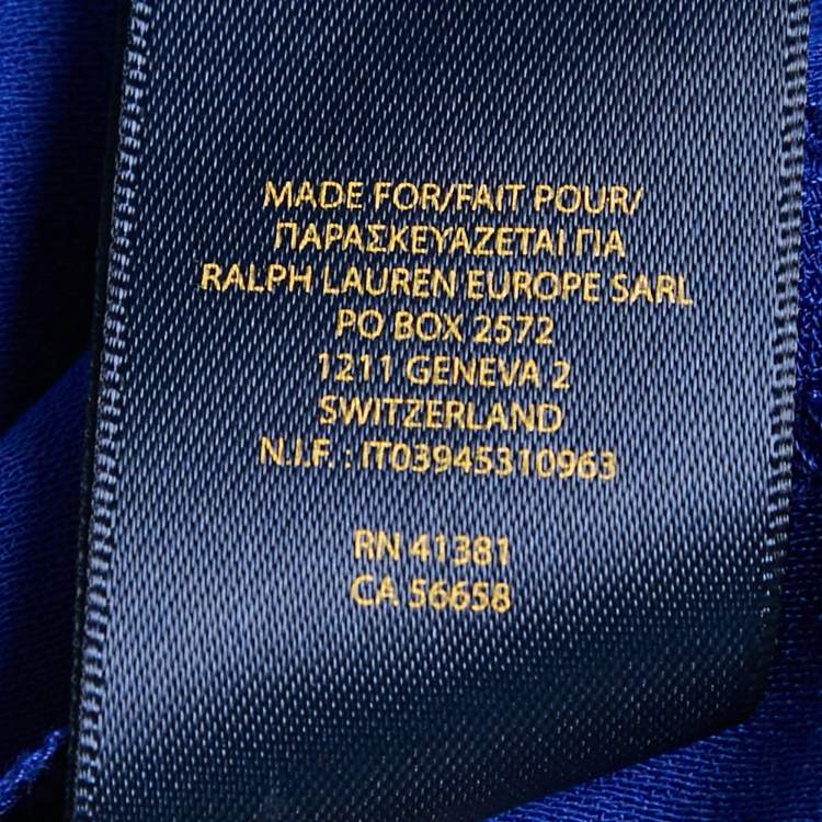 Pre Owned Polo Ralph Lauren Blue Crepe Shift Dress L