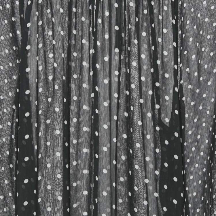 Pre Owned Polo Ralph Lauren Black Polka Dots Print Chiffon Blouse S