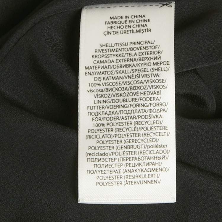 Pre Owned Polo Ralph Lauren Black Floral Print Chiffon One-Shoulder Top S