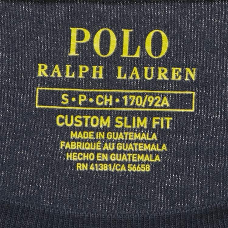 Pre Owned Polo Ralph Lauren Navy Blue Printed Jersey T-Shirt S