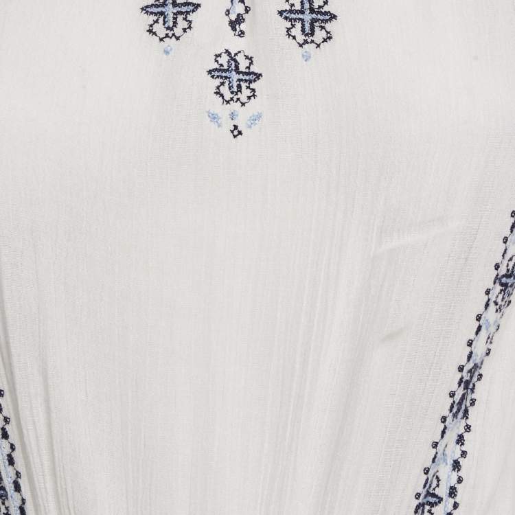 مملوكة مسبقًا Polo Ralph Lauren White Embroidered Cotton Playsuit L