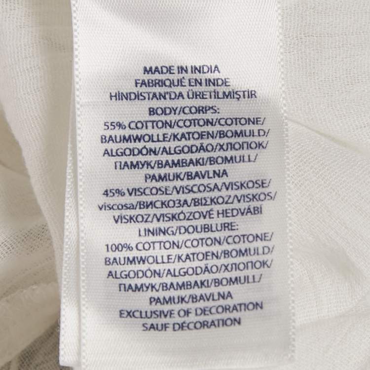 مملوكة مسبقًا Polo Ralph Lauren White Embroidered Cotton Playsuit L