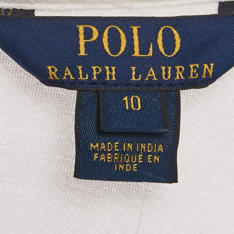 مملوكة مسبقًا Polo Ralph Lauren White Embroidered Cotton Playsuit L