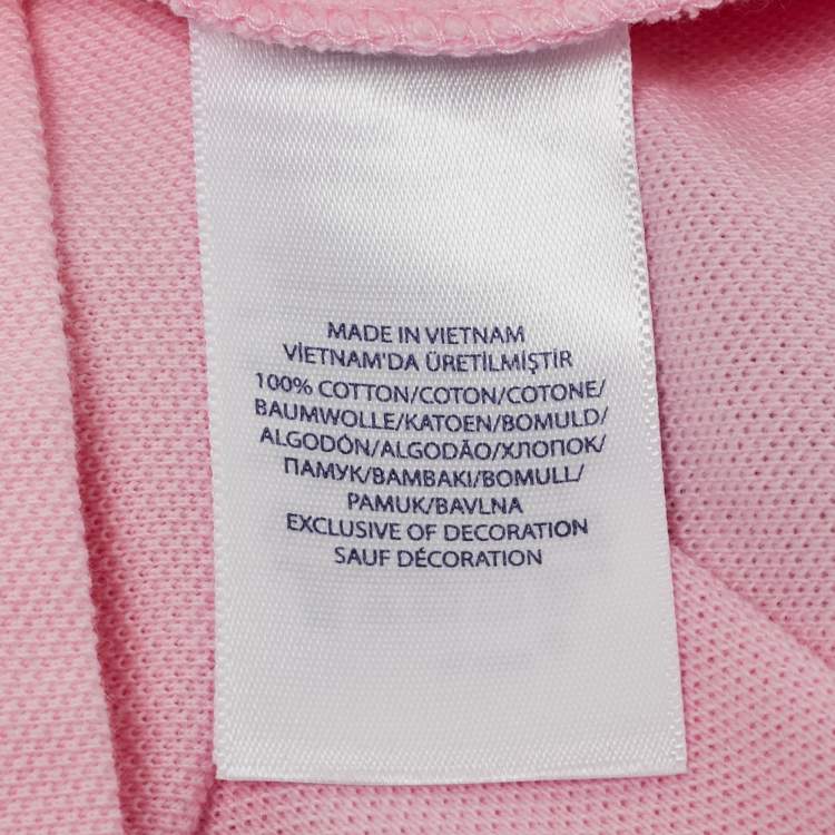 Pre Owned Polo Ralph Lauren Pink Cotton The Skinny Polo T-Shirt XS