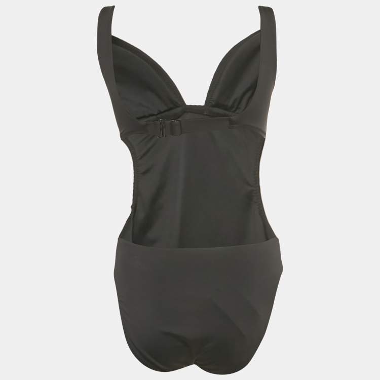 Pre Owned Polo Ralph Lauren Black Jersey Swimsuit M