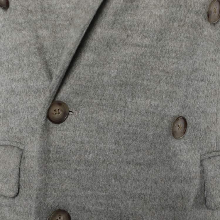 Pre Owned Polo Ralph Lauren Grey Wool Double Breasted Blazer XS