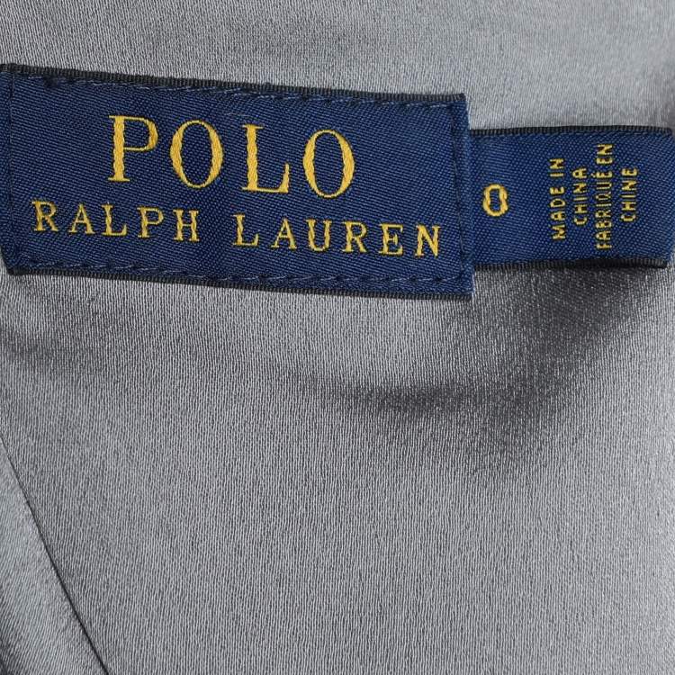 Pre Owned Polo Ralph Lauren Grey Wool Double Breasted Blazer XS