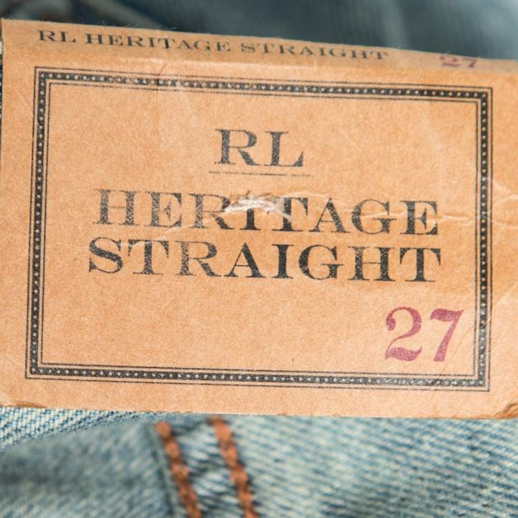 Pre Owned Polo Ralph Lauren Blue Denim Straight Fit Heritage Regular27 Jeans Waist 31