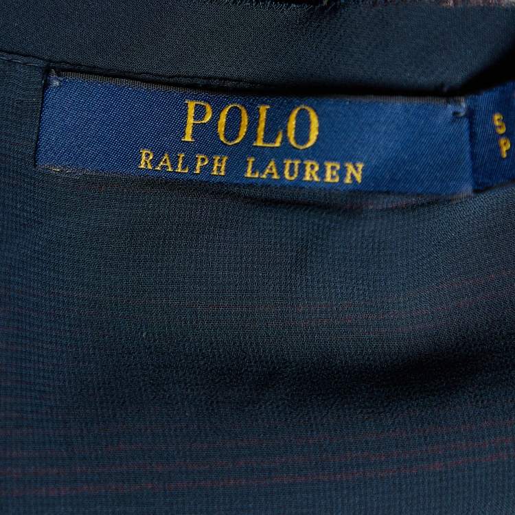Pre Owned Polo Ralph Lauren Red & Navy Blue Sequined Tank Top S