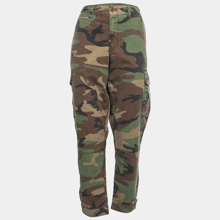 Polycotton,Cotton Multicolor ARMY PRINT WOMENS CARGO PANTS at Rs