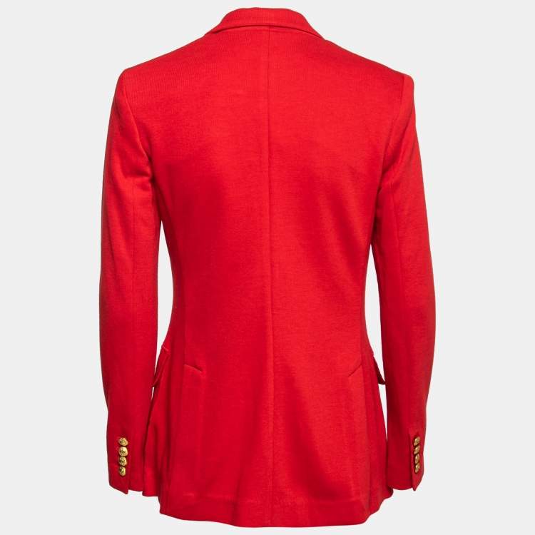 LOUIS VUITTON 100% Cotton Jacket 36 Red Authentic Women Used from