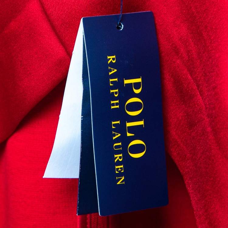 Pre Owned Polo Ralph Lauren Red Cotton Knit Blazer M