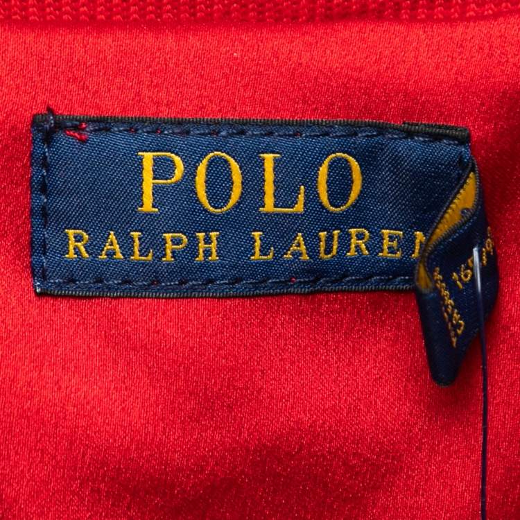 Pre Owned Polo Ralph Lauren Red Cotton Knit Blazer M