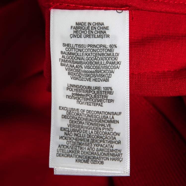 Pre Owned Polo Ralph Lauren Red Cotton Knit Blazer M