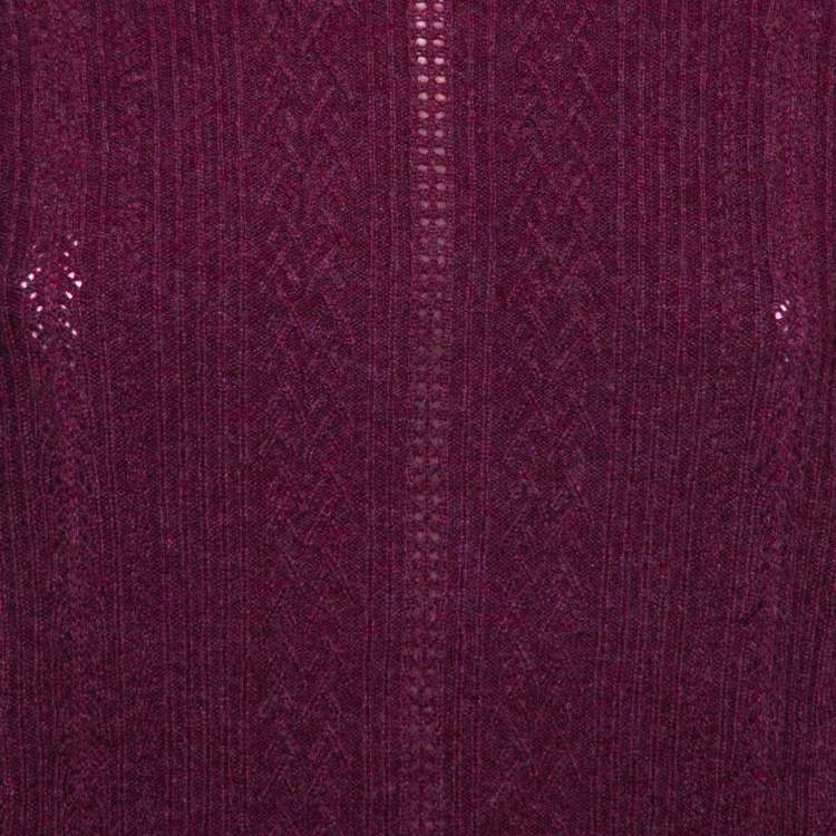 Pre Owned Polo Ralph Lauren Purple Merino Wool Ruffled Sweater XL