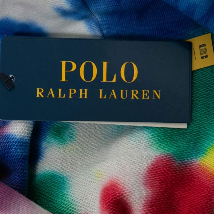 Pre Owned Polo Ralph Lauren Multicolor Tye-Dye Print Cotton Hoodie S