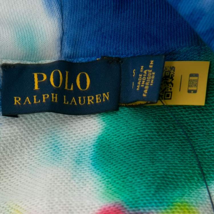 Pre Owned Polo Ralph Lauren Multicolor Tye-Dye Print Cotton Hoodie S