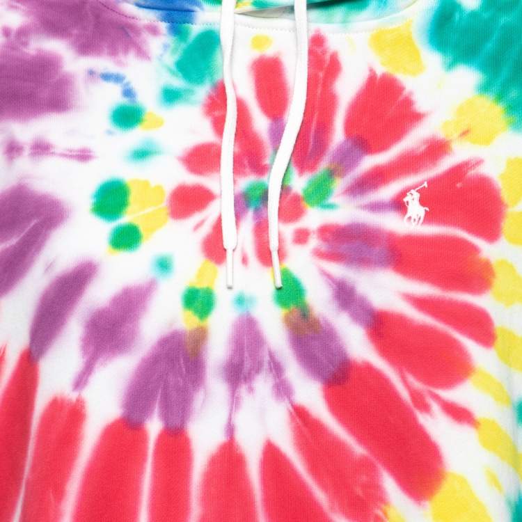 Pre Owned Polo Ralph Lauren Multicolor Tye-Dye Print Cotton Hoodie S