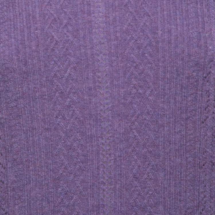 Pre Owned Polo Ralph Lauren Purple Merino Wool Ruffled Sweater L