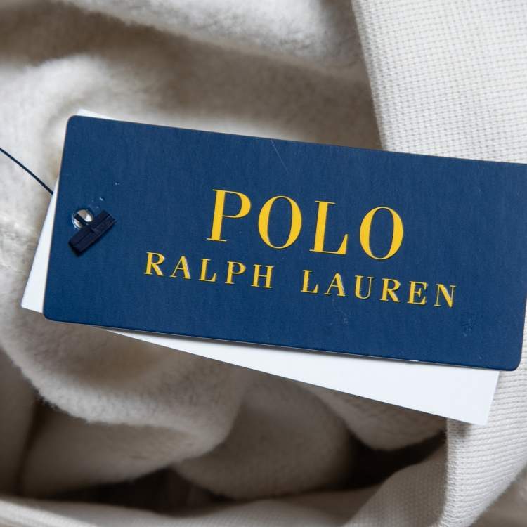 Pre Owned Polo Ralph Lauren Cream Knit Sports Jogger Pants XS