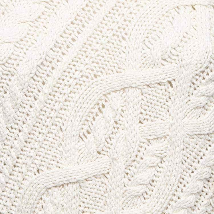 Pre Owned Polo Ralph Lauren White Cable Knit Sweater L