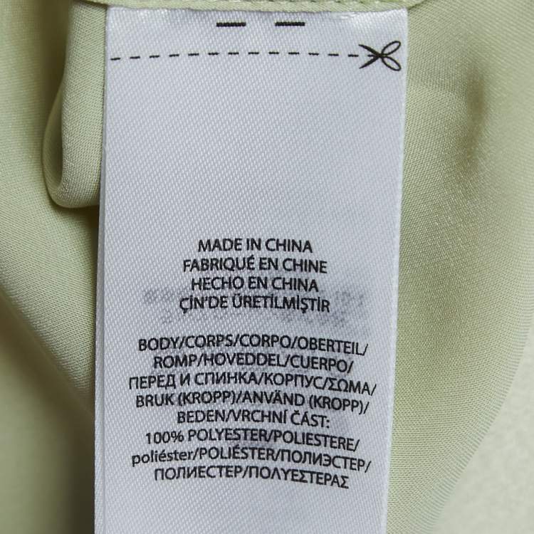 Pre Owned Polo Ralph Lauren Light Green Satin Sleeveless Top M   