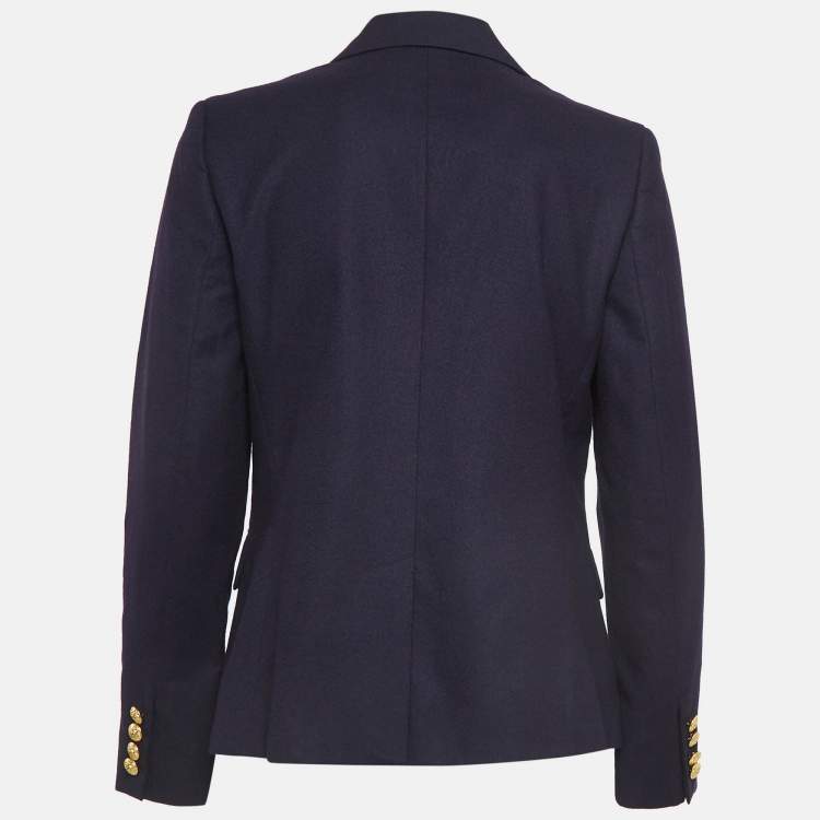 Pre Owned Polo Ralph Lauren Navy Blue Wool Single Breasted Blazer M