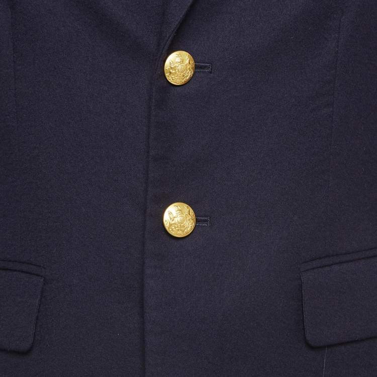 Pre Owned Polo Ralph Lauren Navy Blue Wool Single Breasted Blazer M