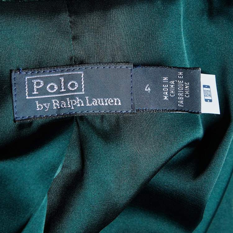 Pre Owned Polo Ralph Lauren Green Velvet Single Breasted Blazer S