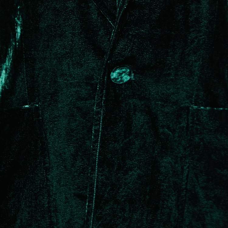 Pre Owned Polo Ralph Lauren Green Velvet Single Breasted Blazer S