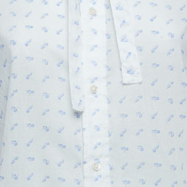 Pre Owned Polo Ralph Lauren White Floral Print Cotton Shirt M